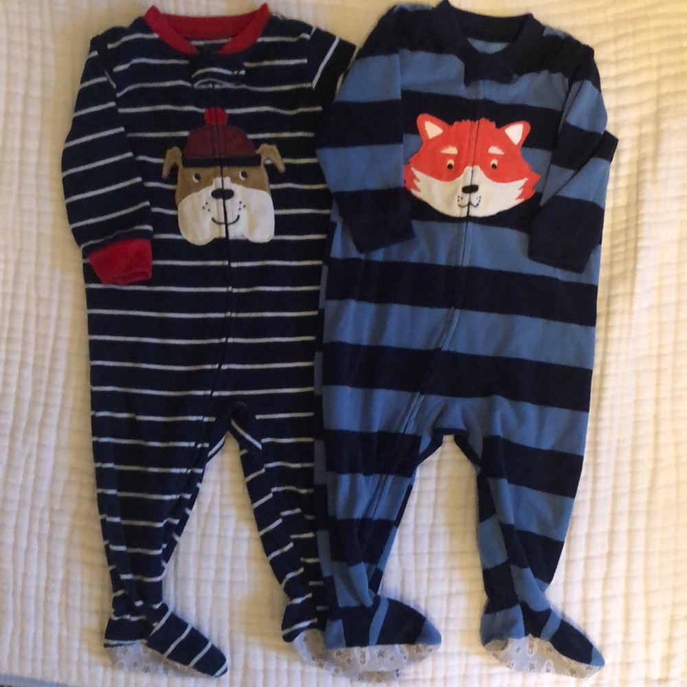 Bundle Carter’s Fleece Jammie ZIP-ups 12mo